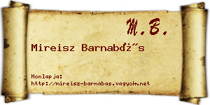 Mireisz Barnabás névjegykártya